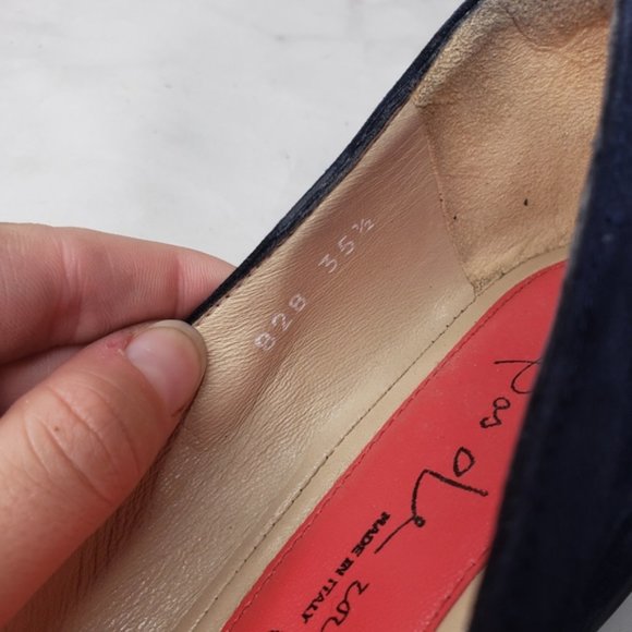 Pas de rouge blue suede wedges shoes - Picture 7 of 7